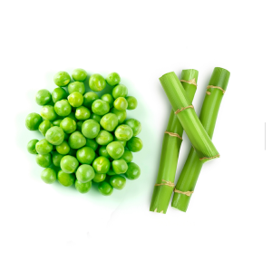 Peas and a couple of bamboo sticks, extract ingredients for Transformation Radiant Day hydrating cream.